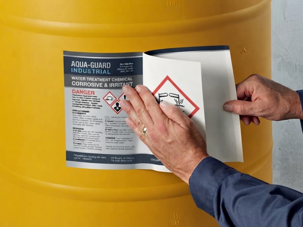 étiquette ultra résistante autocollante adhésive résistante aux produit chimique à l'intérieur et à l'extérieur disponible chez eurequat algerie en plusieurs dimensions