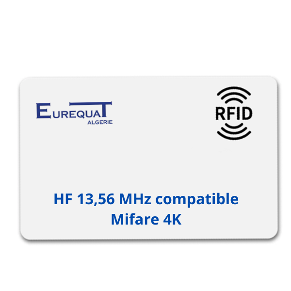 carte pvc hf compatible mifare 4k 13,56 mkz lot de 100 de Eurequat Algerie